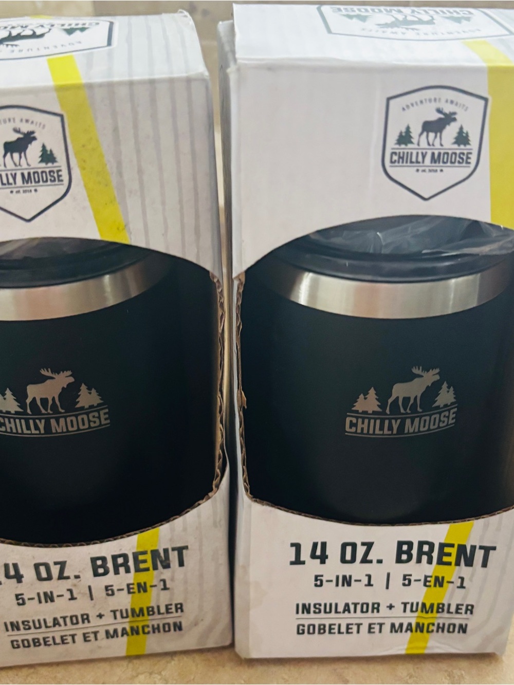 TWO CHILLY MOOSE Brent Insulator & Tumbler - Midnight, 14 oz